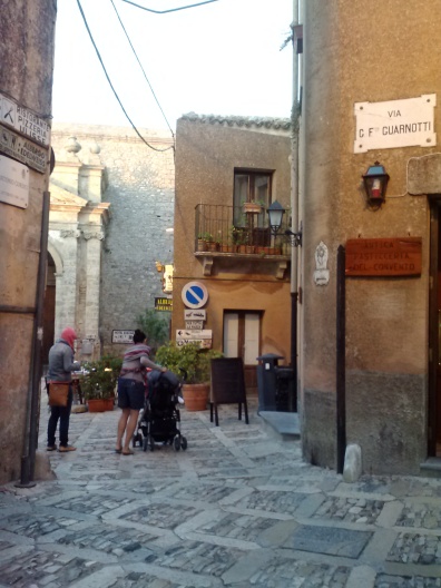 Walking through the streets of Erice.