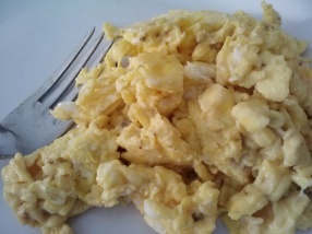Uova strapazzate. Scrambled eggs. This one made me smile.