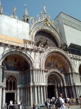 The entrance of the Basilica di San Marco.