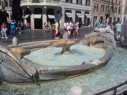 The fountain in the Piazza di Spagna.
