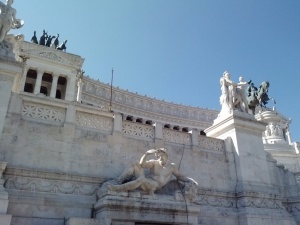 A fountain under construction that we passed on the way to Piazza Venezia.